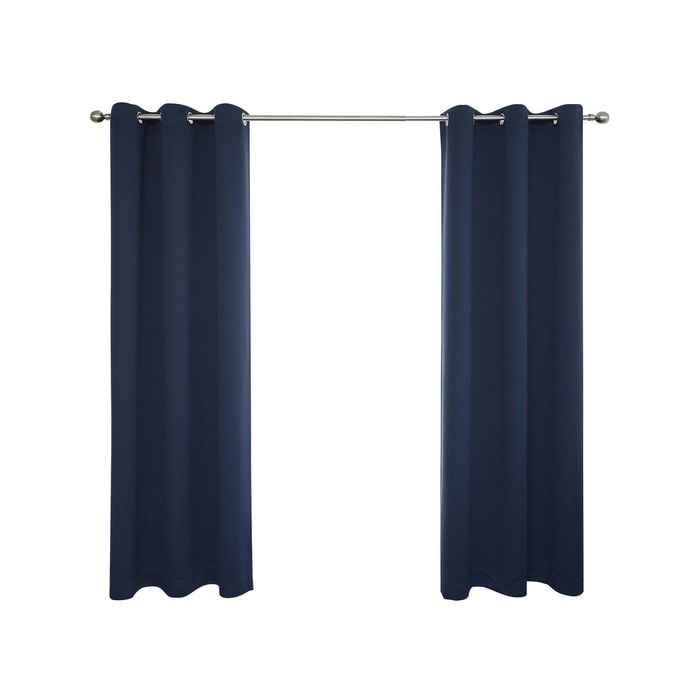 Windoware 120 x 223cm Navy Aspen Eyelet Room Darkening Curtain - 1 Pack - Navy