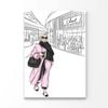 B&W Fashion Store with Pink Girl Print 100% Australian Made 90x120cm (Stretched Canvas)