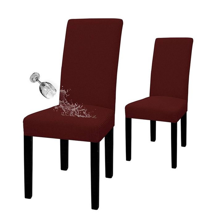 Catzon 2 Pcs Dining Chair Covers Waterproof Stretch-WineRed