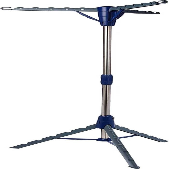 P&p Silver Portable Tripod Clothes Drying Rack Foldable Garment Hanger Stand Outdoor