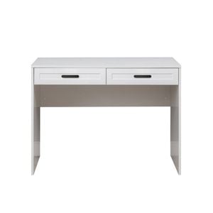 European Cabinetry White Hampton Oval Black Handles Odessa Desk