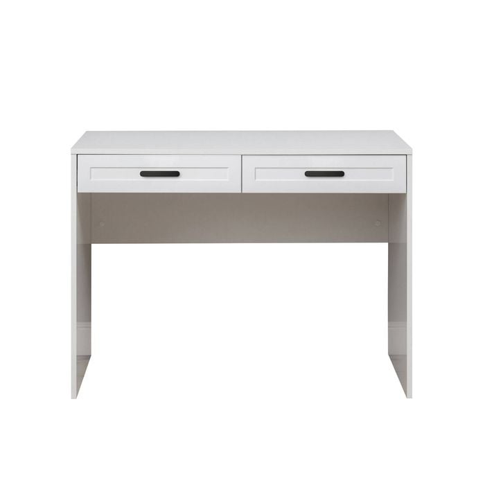 European Cabinetry White Hampton Oval Black Handles Odessa Desk