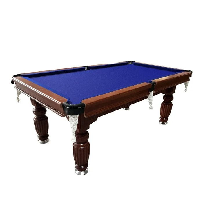 Topone 7ft Slate Pool Table Classic Billiard Table With Solid Wood Frame, Luxury Walnut Frame & Full Accessories - Blue