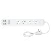 Arlec White 4 Outlet Powerboard With USB 2A And 2C Charging Ports