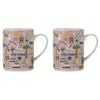 2PK Ashdene Land Down Under Gold Coast Bone China Drinking Mug Peach 370ml