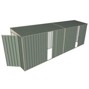 Build-A-Shed 1.2 x 6.0 x 2.0m Tunnel Shed Tunnel Hinged Door with 2 Sliding Side Doors - Green