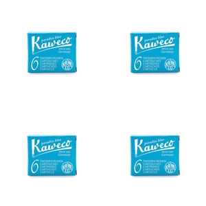 4x 6pc Kaweco Fountain Pen Ink Cartridges Refill Writing Stationery Turquoise