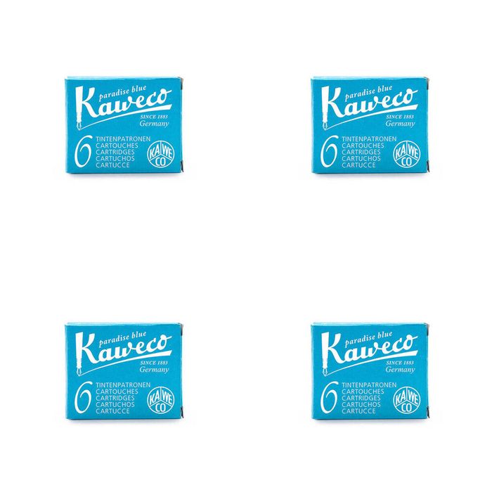 4x 6pc Kaweco Fountain Pen Ink Cartridges Refill Writing Stationery Turquoise