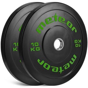 METEOR 10kgx2 Bumper Weight Plates for Olympic Barbells