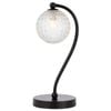 Telbix Felton Modern Table Desk Lamp Light Glass Metal Black Clear Matte