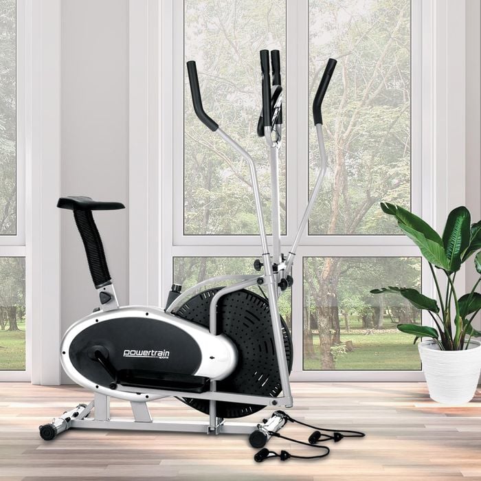 PowerTrain 3-in-1 Elliptical Cross Trainer Exercise Bike With Resistance Bands