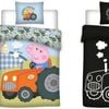 Peppa Pig George's Tractor Glow In The Dark Kids Cotton Quilt Cover Set - Toddler Bed