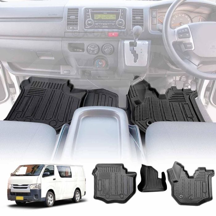 All-Weather Front Floor Mats for Toyota Hiace Van 2015-2019 Customized Car Mat Floor Liner Carpet