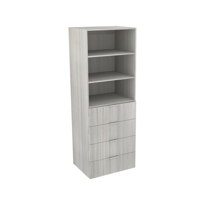 Lugna 2048 x 750 x 580mm Mist 2 Shelf 4 Drawer Storage Cabinet