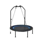 Costway 40" Mini Trampoline Fitness Rebounder Handrail Indoor Home Gym Cardio Exercise Trainer, Blue