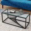 Rectangular Glass Coffee Table Black