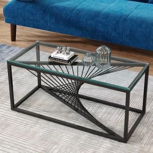 Rectangular Glass Coffee Table Black