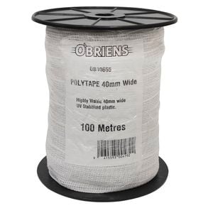 O'Briens 100m x 40mm Electric Fencing Polytape