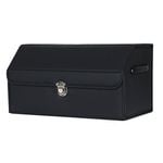 SOGA Leather Car Boot Collapsible Foldable Trunk Cargo Organizer Portable Storage Box - Black Medium