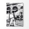 Black And White Horse with Fashion Store Print 100% Australian Made 75x50cm (Stretched Canvas)