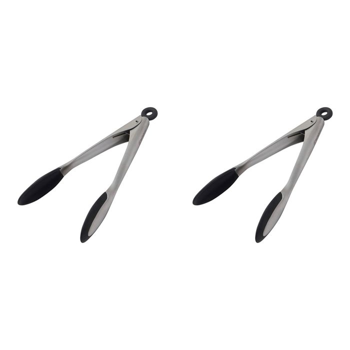 2PK Westinghouse 12 inch Tongs Black Soft Grip Stainless Steel
