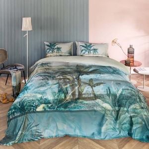 Bedding House Queen Green Canopy Blue Green Cotton Quilt Cover Set