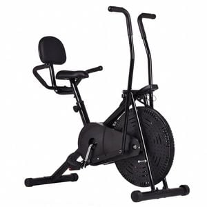 Advwin Air Exercise Bike Fan Resistance Upright Cycle with Heart Rate Monitor & LCD Display, Backrest Seat