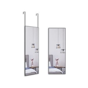 Full Length Mirror Square Long Standing Wall Mirror Bedroom Floor Dressing Door Mirror Black 106x35cm