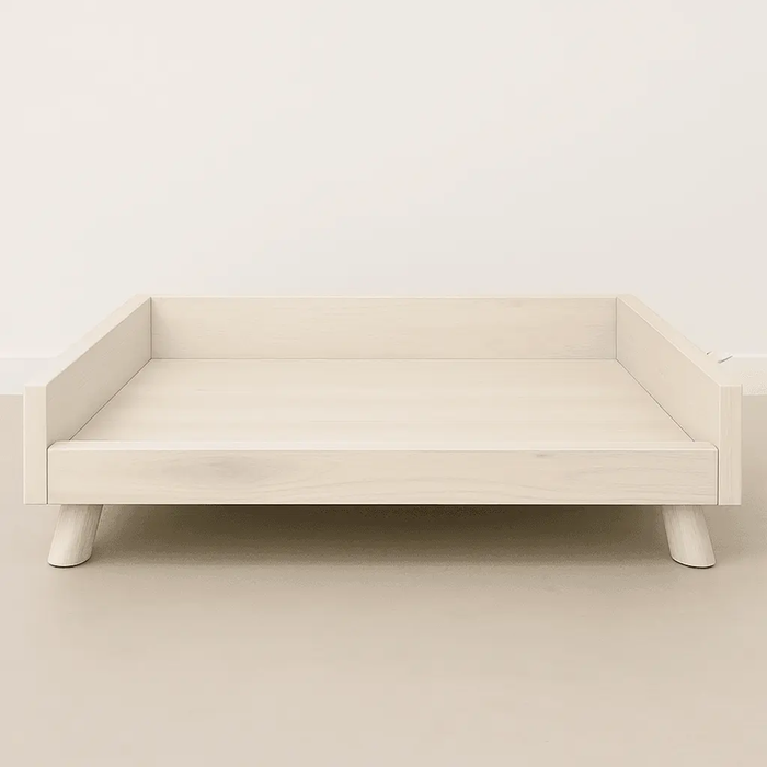 Paws and Willow Large Arctic White Retreat Wooden Dog Bed