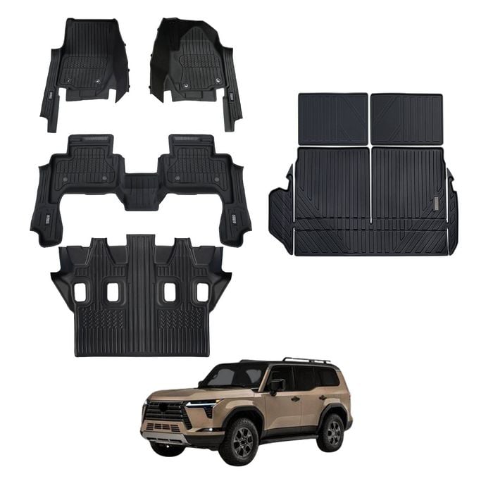 AUSGO 7D Injection Floor Mats & Boot Liner for Lexus GX550 Sports Luxury 2024-Onwards Car Floor Liners Cargo Mat