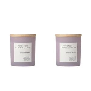 2PK French Connection Orchid Petal (Lavender & Cedarwood) Medium Candle 200g