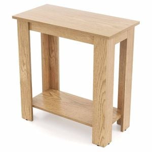 Costway 2-Level Side Table Bedside Modern Shelf Compact Rectangular