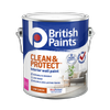 British Paints Extra Bright Low Sheen Clean And Protect Interior Paint - 2L