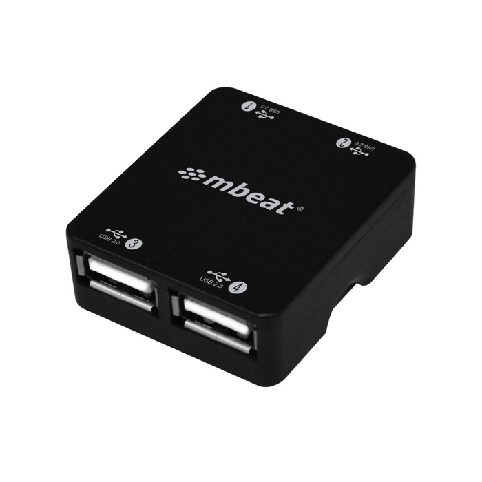 Mbeat 4 Port Usb 2.0 Hub Usb 2.0 Plug And Play - Black