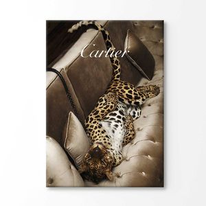 Luxury Fashion Leopard Wall Art Print 100% Australian Made 90x60cm (Stretched Canvas)
