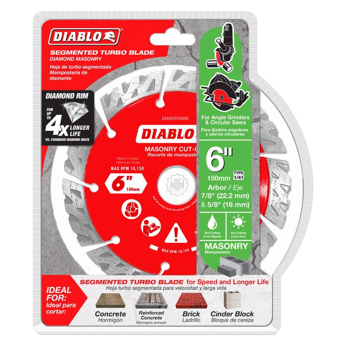 Diablo 150mm Diamond Segmented Turbo Masonry Cut Off Disc