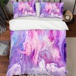 3D Purple Watercolor Quilt Cover Set Bedding Set Pillowcases 29