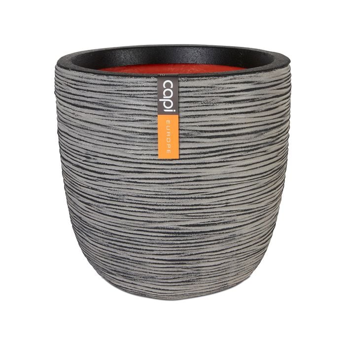 Capi 43 x 41cm Anthracite Rib Outdoor Plant Pot