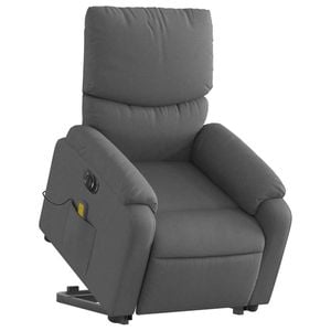 vidaXL Electric Stand up Massage Recliner Chair Armchair Dark Grey Fabric