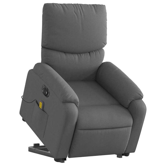 vidaXL Electric Stand up Massage Recliner Chair Armchair Dark Grey Fabric
