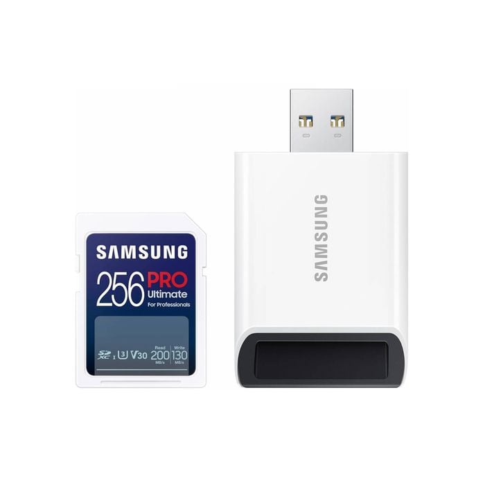 Samsung Pro Ultimate 256gb Sdxc C10 U3 V30 Memory Card With Usb Reader - For Dslr Cameras