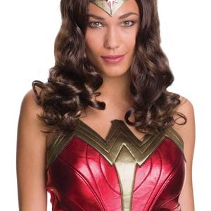 DC Comics Wonder Woman Wig Long Brown Hair Halloween Costume Accessory Adult