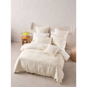 Linen House King Chica Cotton Quilt Cover Set - Natural