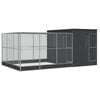 vidaXL Aviary with Extension Outdoor Budgie Cage Parrot House Silver Steel
