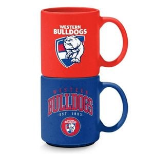 Afl Stackable Mug - Western Bulldogs - Set Of 2 - Coffee Cup - 305ml
