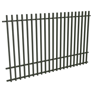 ProtectorAl 2400W x 1500H Woodland Grey Aluminium Batten Pool Fence Panel with Mid Rail