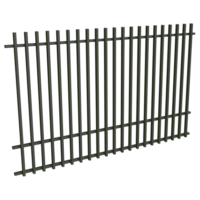 ProtectorAl 2400W x 1500H Woodland Grey Aluminium Batten Pool Fence Panel with Mid Rail
