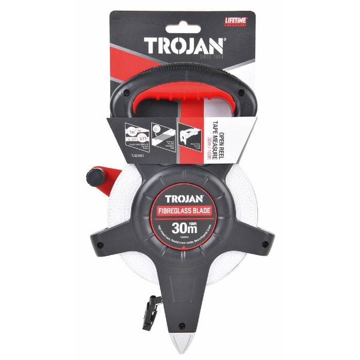 Trojan 30m Open Reel Tape Measure