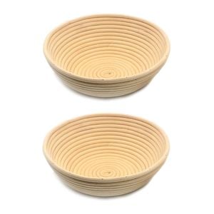 2PK Brunswick Bakers Round Rattan 20cm Bread Banneton Basket Sourdough Basket