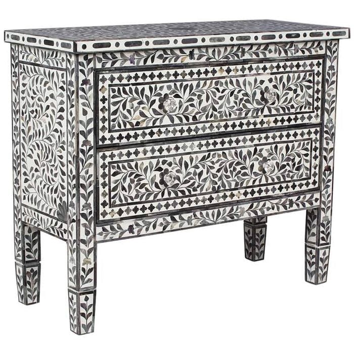 Mother of Pearl Chic Mother of Pearl Swirl Artisan Crafted Chest